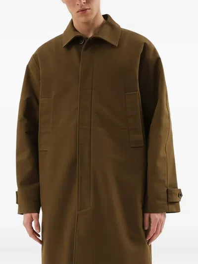 1989 Studio Mackintosh Coat With Back Yoke And Collar In Brown