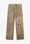 1989 Studio Denim Flock Carpenter Pants Camo In Beige