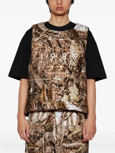 1989 Studio Camouflage-pattern Vest In Brown
