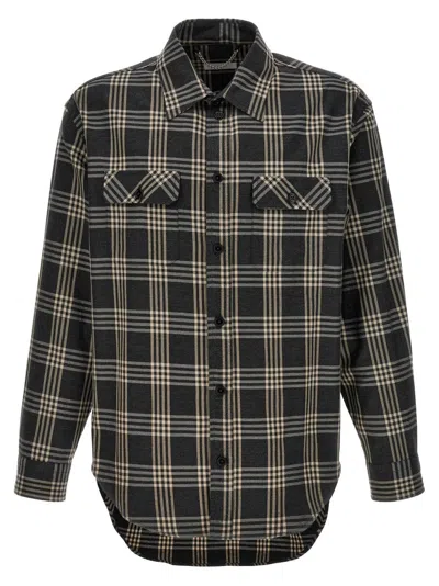 1989 STUDIO CHECK-PRINT COTTON FLANNEL SHIRT WITH LOGO DETAIL