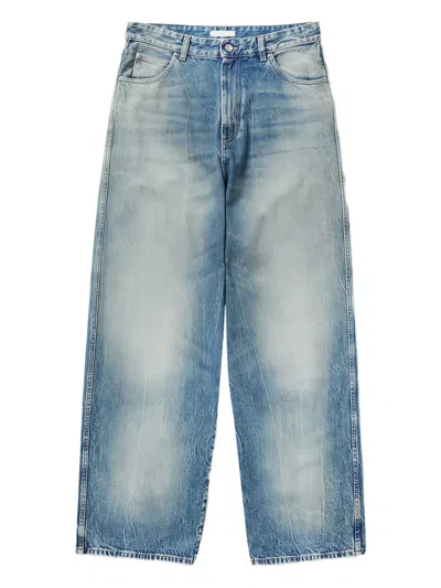 1989 Studio Wide Leg Faded Wash Five-pocket Trousers In Blue