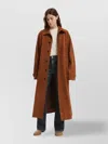 1989 Studio Collar Corduroy Leather Mackintosh Coat In Brown