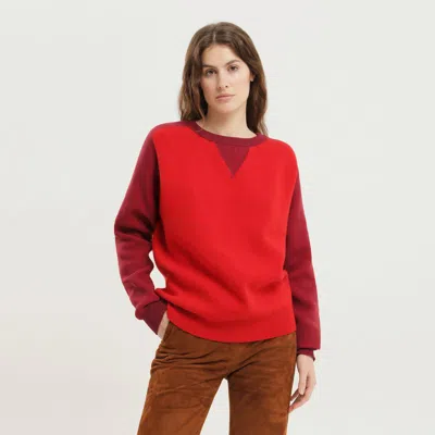 1989 Studio Color Block Crew Neck Sweater In Red