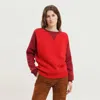 1989 Studio Color Block Crew Neck Sweater In Red