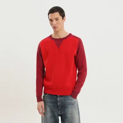 1989 Studio Color Block Crew Neck Sweater In Red