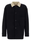 1989 Studio Wool Shirt Jacket With Contrast Collar In Black