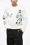 1989 Studio Cotton Blend Cropped Fit Crew-neck Sweater With Embroideries In White