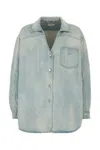 1989 Studio Denim Overshirt With Chest Pocket And Faded Wash In Blue