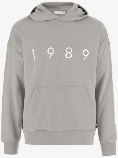 1989 Studio Cotton Hoodie With Logo In Grey