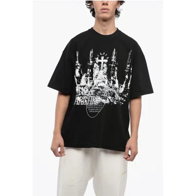 1989 Studio Cotton Notre Dam Crew-neck T-shirt With Contrast Men's Print