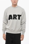 1989 Studio Crew Neck Art Sweatshirt With Flocked Print In Gray