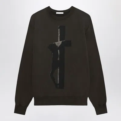 1989 STUDIO 1989 STUDIO CREW-NECK CROSS DARK BROWN
