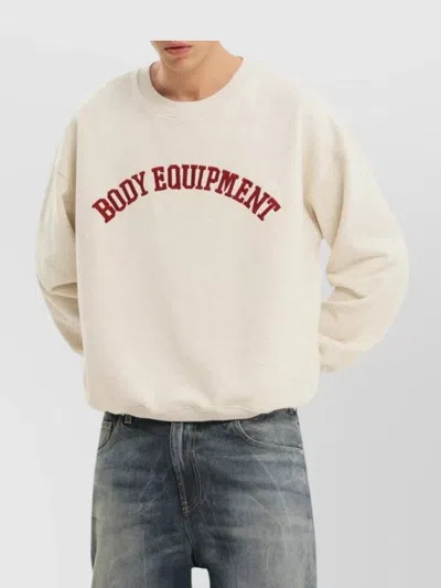 1989 Studio Crew Neck Embroidered Text Long Sleeves In Neutral