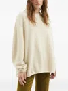 1989 Studio Ribbed Sweater With Button And Side Slits In Neutral