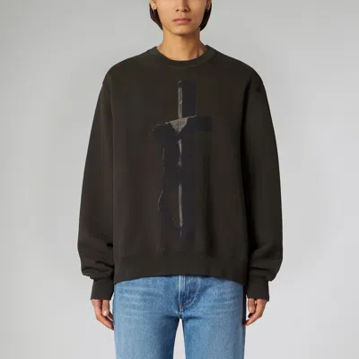 1989 STUDIO 1989 STUDIO CREW-NECK CROSS DARK BROWN