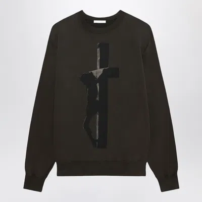 1989 STUDIO 1989 STUDIO CREWNECK CROSS DARK BROWN