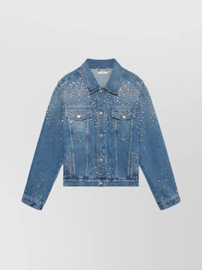 1989 Studio Denim Trucker Jacket Crystals Blue In Light Blue