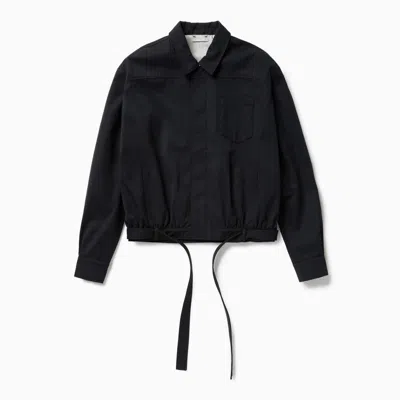 1989 Studio Dark Blue Short Trench Jacket In Black