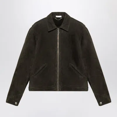 1989 Studio Suede Shearling Jacket With Embroidered Logo In Black