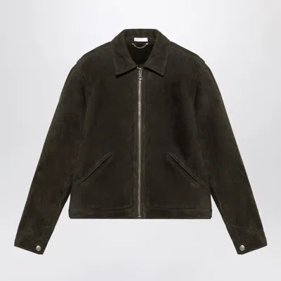 1989 Studio Suede Shearling Jacket With Embroidered Logo In Black