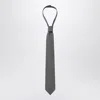 1989 Studio Logo Embroidered Woven Tie In Gray