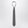 1989 Studio Logo Embroidered Woven Tie In Gray
