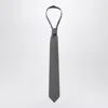 1989 Studio Logo Embroidered Woven Tie In Gray