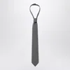 1989 Studio Logo Embroidered Woven Tie In Gray