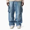 1989 Studio Acid Wash Effect Baggy Fit Cargo Jeans 25cm In Blue