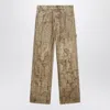 1989 Studio Denim Flock Carpenter Pants Camo In Beige