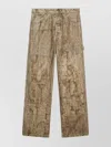 1989 Studio Denim Flock Carpenter Pants Camo In Brown