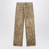 1989 Studio Denim Flock Carpenter Pants Camo In Brown