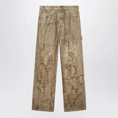 1989 Studio Denim Flock Carpenter Pants Camo Men In Brown