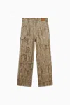 1989 Studio Denim Flock Carpenter Pants Camo In Brown