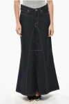 1989 Studio Denim Long Skirt With Visible Stitching In Blue