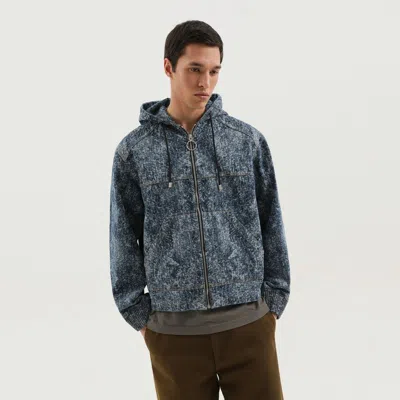 1989 STUDIO 1989 STUDIO DENIM MARBLED ZIP HOODIE
