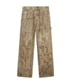 1989 Studio Denim Flock Carpenter Pants Camo In Beige