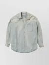 1989 Studio Denim Overshirt With Chest Pocket And Faded Wash In Blue