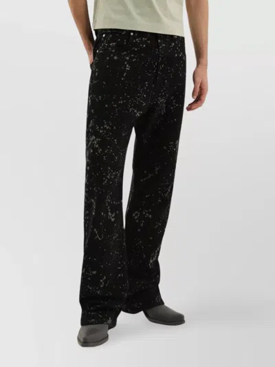 1989 Studio Denim Trousers Splatter Design In Black