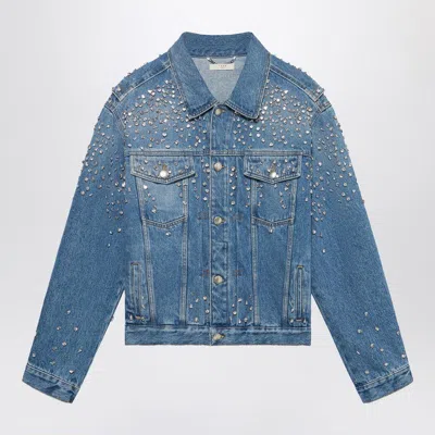 1989 Studio Denim Trucker Jacket Crystals Blue In Light Blue