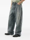 1989 Studio Distressed Wide-leg Denim Trousers With Belt Loops In Blue