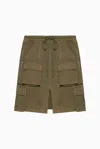 1989 Studio Low Crotch Cotton Cargo Shorts In Green