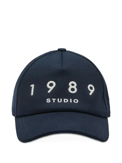 1989 Studio Curved Brim Embroidered Design Baseball Cap In Blue