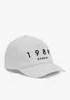 1989 Studio Striped Baseball Patch Cap With Curved Brim In White