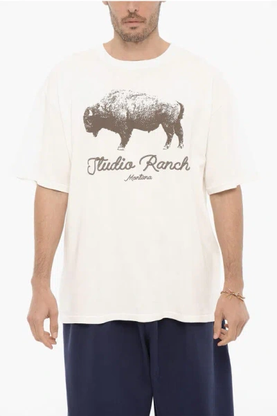 1989 Studio Front Printed Studio Ranch Crew-neck T-shirt In White