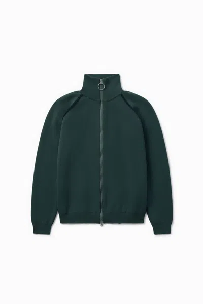 1989 Studio Full Zip Raglan Sweater In Green