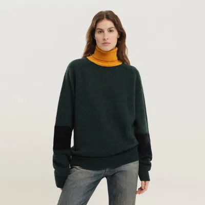 1989 Studio Green And Yellow Turtleneck Sweater In Black