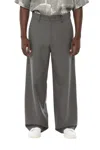 1989 Studio Grey Loose Solid Trousers In White