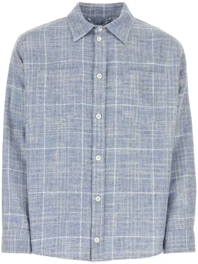 1989 STUDIO GRID-PRINT CHAMBRAY SHIRT