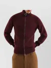 1989 Studio High Collar Ribbed Texture Turtleneck Sweater In Burgundy